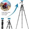 VICTIV 74” Camera Tripod, Tripod for Camera and Phone, Aluminum Heavy Duty Tripod Stand for Canon Nikon with Carry Bag and Phone Holder, Compatible with DSLR, iPhone, Spotting Scopes, Max Load 15 Lb - Image 4