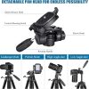 VICTIV 74” Camera Tripod, Tripod for Camera and Phone, Aluminum Heavy Duty Tripod Stand for Canon Nikon with Carry Bag and Phone Holder, Compatible with DSLR, iPhone, Spotting Scopes, Max Load 15 Lb - Image 2