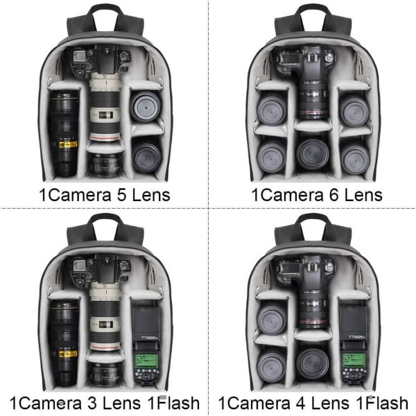 CADeN Camera Backpack Bag Professional for DSLR/SLR Mirrorless Camera Waterproof, Camera Case Compatible for Sony Canon Nikon - Image 4