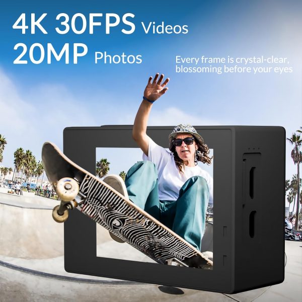 icefox Action Camera 4K 60FPS 20MP Underwater Camera, EIS, 40M Ultra HD Camera 170 ° Ultra Wide Angle WiFi Camcorder - Image 2