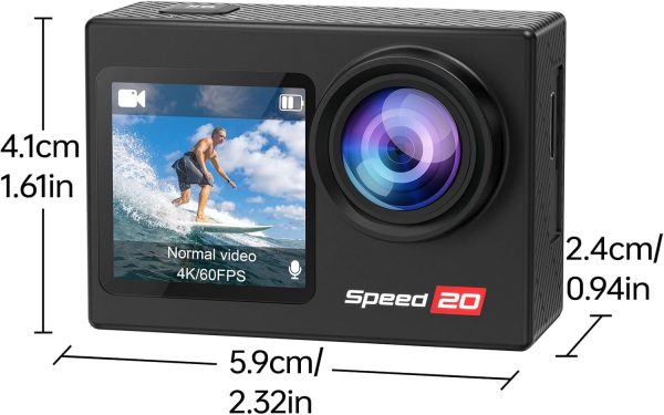 Speed 20 Action Camera 4K 60FPS Underwater Camera, Waterproof Camera Underwater 131FT, with Stabilization Wireless Remote, 5X Zoom, 170° Wide Angle - Image 9